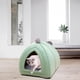 thumbnail image 5 of Cómoda cama para gatos, casa para perros pequeños, perrera, sofá cálido de invierno esponjoso, nido de , cueva suave, suministros para , VERDE Yinane Cama para gatos, 5 of 8