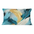 thumbnail image 3 of Designart "Modern Turquoise Ikat Melody" Abstract Printed Throw Pillow, 3 of 5