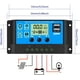 thumbnail image 2 of Controlador de carga del regulador del panel solar de la batería inteligente PWM de 30 A 12 V/24 V con pantalla LCD de puerto USB dual de 5 V para baterías de plomo-ácido (30 A), 2 of 5