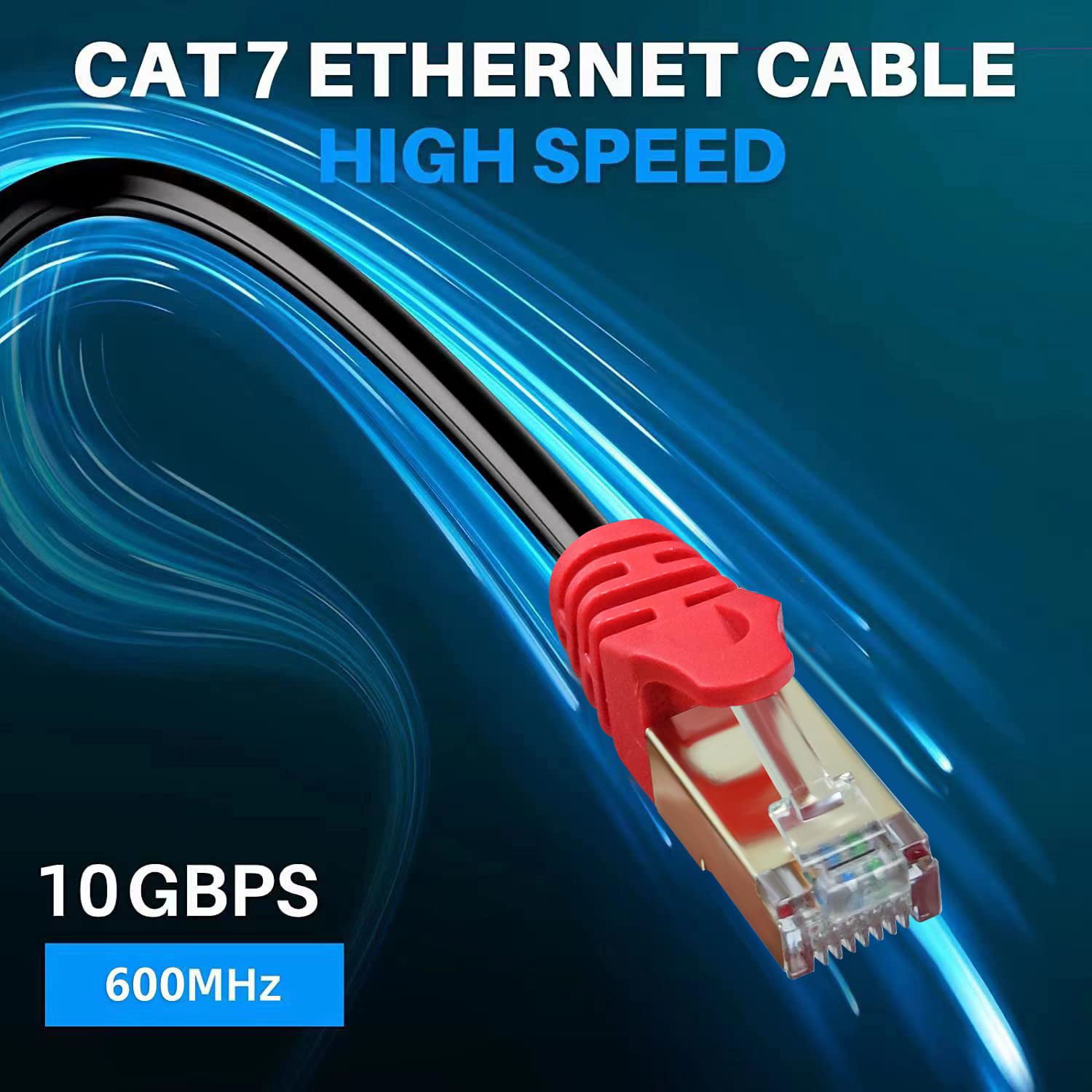 75ft Cat 6E/Cat7 Outdoor Ethernet Cable - 10Gbps, Shielded, Waterproof, Network  Patch Cable 