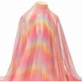 thumbnail image 1 of Tela de tul color coral claro perlado blanco de 2 yardas, 59 pulgadas, tela de malla de poliéster transparente arcoíris, 1 of 9