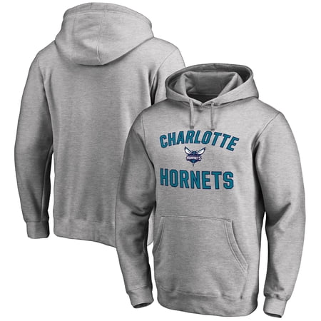 Men s Ash Charlotte Hornets Victory Arch Pullover Hoodie