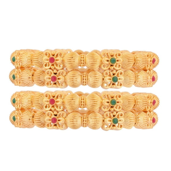 Efulgenz Indian Oxidized Bangles Bracelet Set Boho Bohemian Jewelry Retro Vintage Antique Engraved Crystal Bracelet Bangle Jewelry Set For Women (4 Pcs) Size 2.4