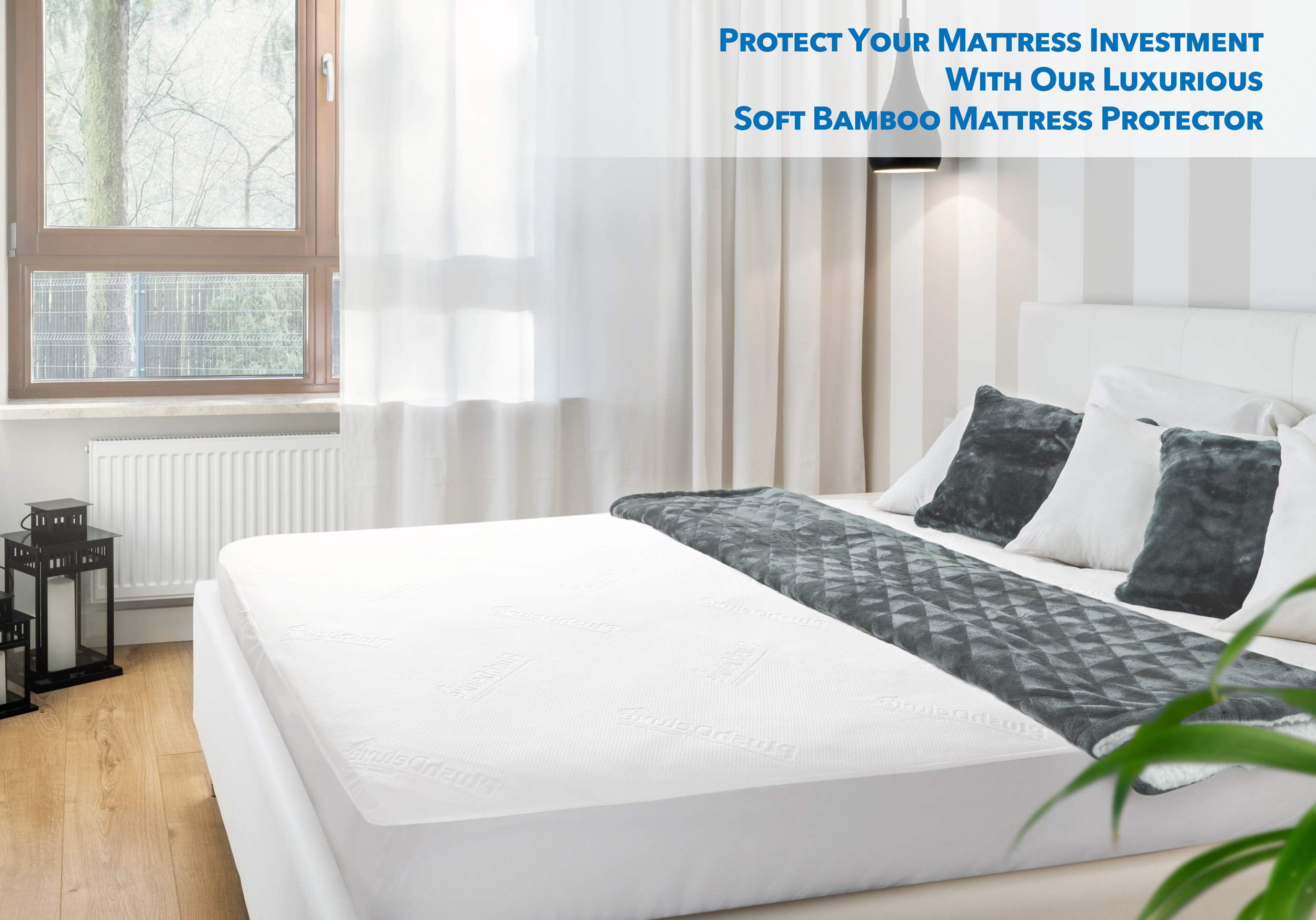 Mattress Protector - Full Size  Waterproof & Ultra Soft Breathable Noiseless Washable Bed Cover For Comfort Protection White