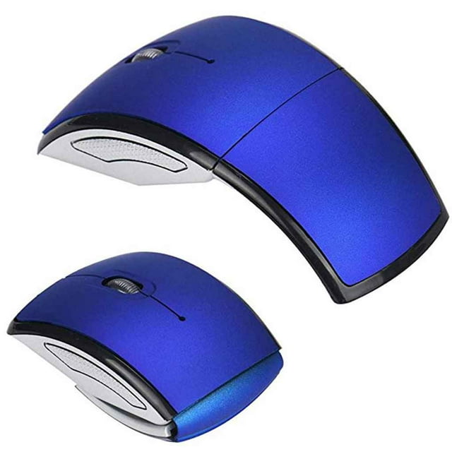 Maoww Wireless Folding Mouse Replacement Portable Mice External Portable Home Electronic Cordless Laptop Desktop Accessory Blue