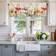 thumbnail image 2 of Mushrooms Farmhouse Short Window Curtain Valances, Spring Floral Farmhouse Botanical Rod Pocket Kitchen Valances for Living Room Bedroom Bathroom Cafe 42" x 18", 2 of 8