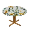 thumbnail image 3 of Nawypu B-Spring Leaves for Picnic Dining Kitchen Farmhouse Round Tablecloth White, 3 of 7