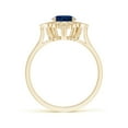 thumbnail image 2 of ANGARA Natural 1.55 Ct Sapphire Engagement Ring with Floral Halo in 14K Yellow Gold for Women (Size-8x6mm) | September Birthstone, Anniversary, Jewelry Gift for Women | Natural Sapphire Ring, 2 of 9