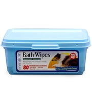 Premium Deodorizing Bath Wipes for Dogs, 80-Count