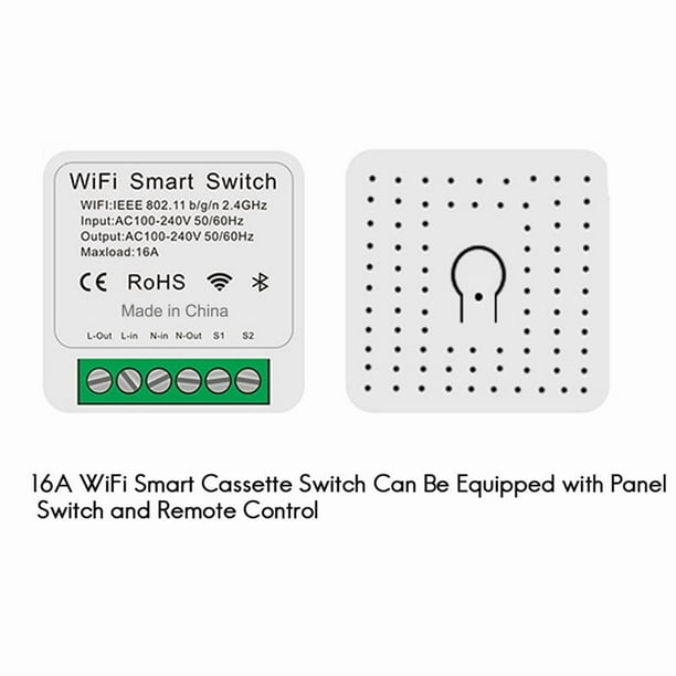MINI Interruptor Inteligente Tuya 16A Wifi, Temporizador de Relé de Control DIY para Vida Inteligente para el Hogar Yandex