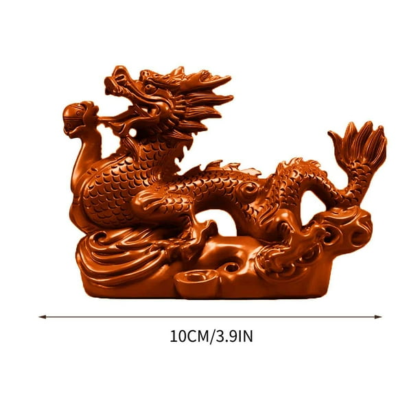 Año Nuevo Chino,Estatua de Ornamento de Madera de Escritorio para Regalo de Recuerdo de Bendición de 2024,Compacto Resistente Decorativo para Escritorio de Oficina en el Hogar,Decoración de Año Nuevo