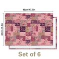 thumbnail image 3 of Pioneer Flower Floral Print Pattern Summer Linen Placemats Set Of 6, Washable Non-Slip Heat Resistant Table Mats for Kitchen, 12x18 Inch, 3 of 5