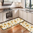thumbnail image 3 of Kitchen Rugs Sets Of 2,White Sunflower Leaf Seed Pattern Anti Fatigue Kitchen Mat Rugs Non Slip Washable,Decorative Kitchen Floor Mats for Kitchen,Sink,Laundry,17"x47"+17"x47", 3 of 5