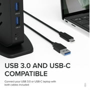 Plugable USB 3.0 and USB-C Universal Laptop Docking Station for Windows and Mac (Dual Video HDMI, Gigabit Ethernet, Audio, 6 USB Ports)