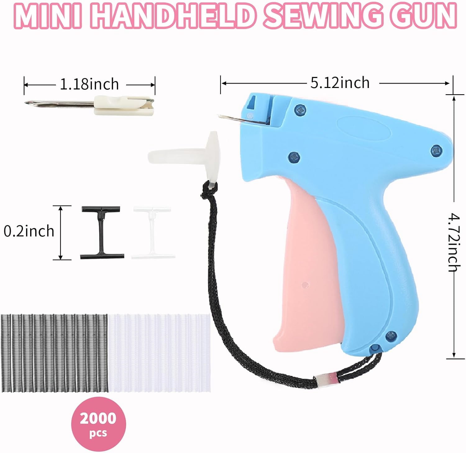 Stitch Gun for Clothes - Handheld Micro Stitch Sewing Gun Quick Clothing Dress Quilting Fixer Hemming Tool,Blue