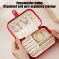 thumbnail image 4 of Portable Travel Minimalist Jewelry Box - Compact Storage Case for Rings, Necklaces/Earrings, Durable Hard-Shell Jewelry Organizer for Travel & Daily Use, Perfect for Jewelry Lovers, 6*4*2in, Red, 4 of 7