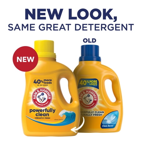 ARM & HAMMMER Liquid Laundry Detergent Soap, Clean Burst Fresh, 33 fl oz, 33 Loads