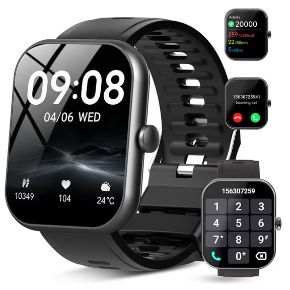 Smart Watch(Answer/Make Call), 1.96" HD Smartwatch for Men Women with 30 Days Standby, Fitness Tracker with /110 Sports Modes/IP68 Waterproof/Sleep/Pedometer, Perfect Gift