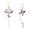 1, variant on 1 Pair Women Earrings Fan Crane Asymmetry Jewelry Animal Pendant Faux Pearl Painted Hook Earrings for Dating