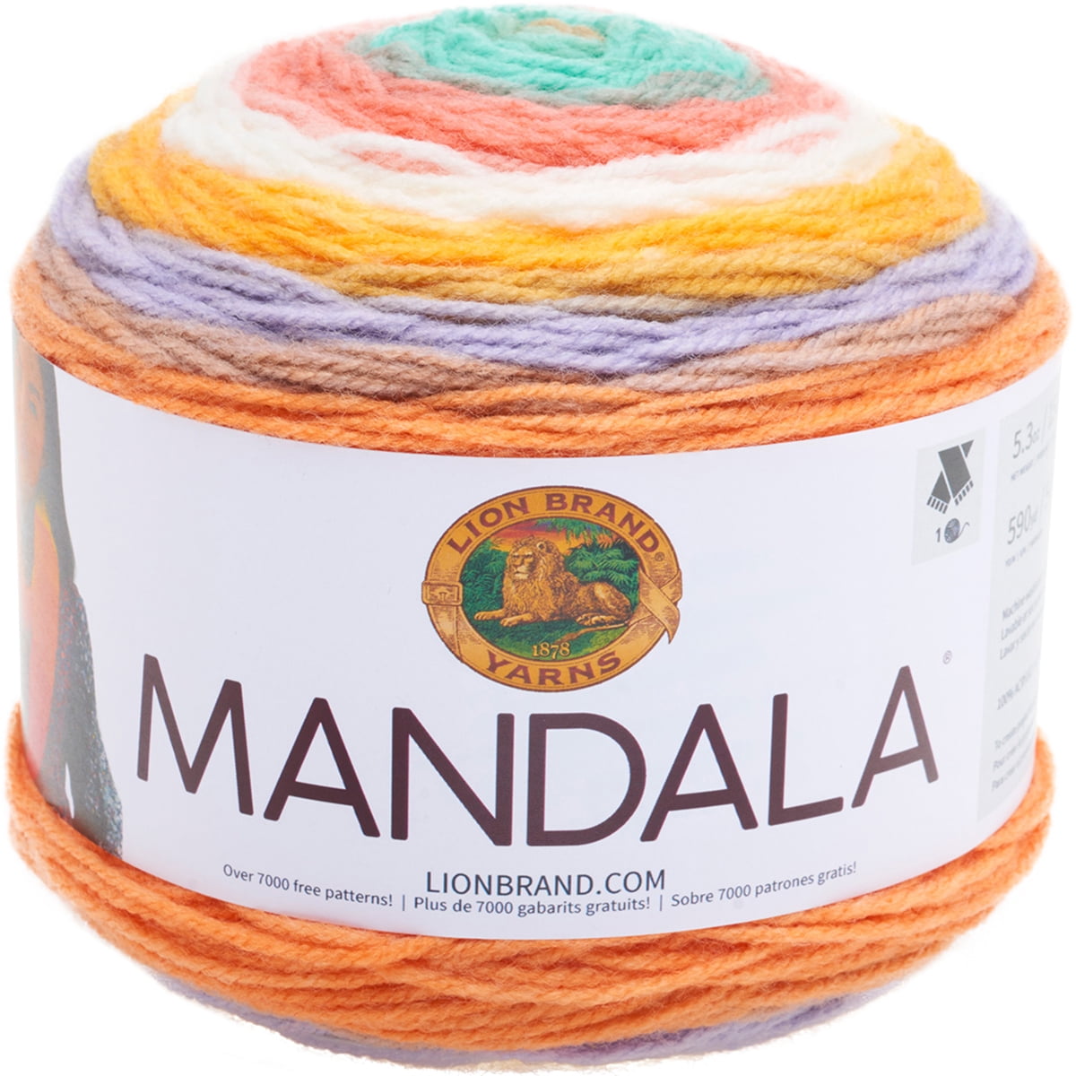 Lion Brand Yarn Madala Pixie Self-Striping Light Acrylic Multi-color Yarn
