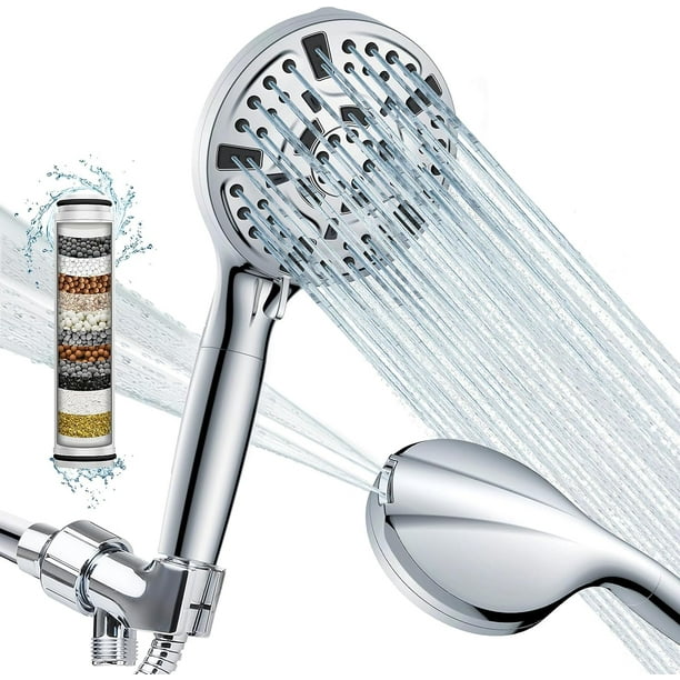 8 Massage Setting ＆ 2 Jet Modes High Pressure Shower Heads, Large Size