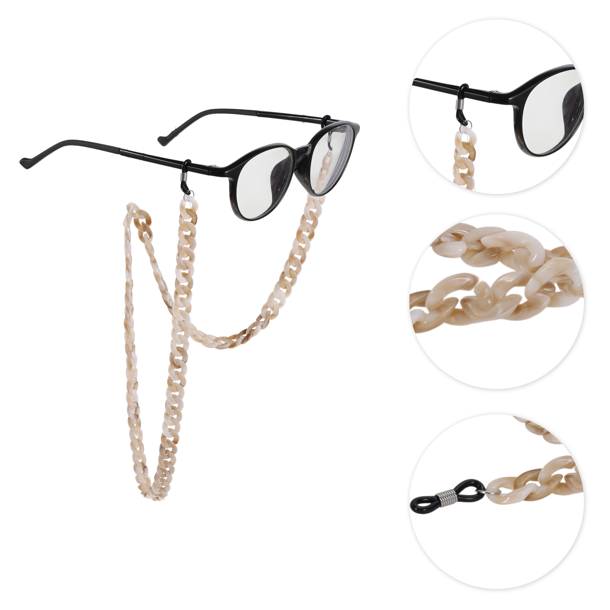 Unique Bargains Dopamine Color Pattern Eyeglass Chain 27.56" 1 Pc Light Brown