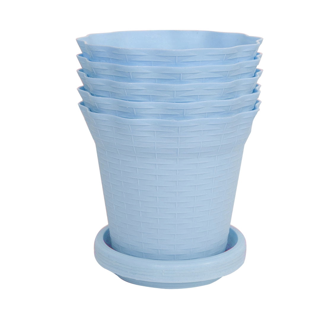 Blue 16.5cm Diameter Plastic Flower Pot Plant Planter Home Garden Decor