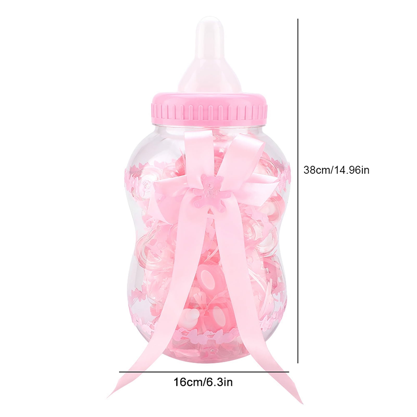 Yajisi 30 Count Cute Baby Feeding Bottle Shape Candy Gift Boxes for Gender Reveal Baby Shower Party Favors, Pink (38cm / 15.0 inches)