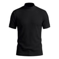 thumbnail image 5 of WAYUTE Mens Elegant Knit Ribbed Texture T Shirts Solid Color Slim Fit Neck Short Sleeve Elegant Business Base Shirt,3XL, 5 of 7