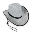 thumbnail image 3 of Western Cowboy Style Hat Gray Vintage Style Rolled Bowler Hat Fedora Mens Hats Summer Boots Hat Big Head Hats for Men 3xl Cow Print Cowboy Hat Cowboy with A and Hat Men Daily Wire Hat Cowboy, 3 of 7