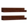 thumbnail image 1 of Kate and Laurel Levie Wood Picture Ledge Wall Shelf Set, Walnut Brown 2 Piece - 24", 1 of 6