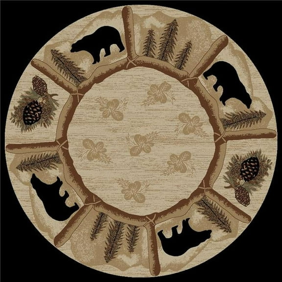 Mayberry Rug HS7472 5RD 5 ft. 3 in. x 5 ft. 3 in. Round Hearthside Toccoa Area Rug, Multi Color