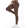 thumbnail image 5 of CAIVO Women Flare Leggings For Yoga Pants High Waisted Bootcut Casual Stretch Solid Color Athletic Gym Pilates Running Fitness Trousers , Brown, 5 of 5