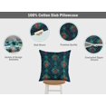 thumbnail image 3 of VargottamSquare Pillow Cover - Decorative Pillow Covers16x16 Inches,PrintedTeal BlueThemePillowcase, DecorativeSquareCushionCovers, 3 of 6
