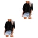 thumbnail image 4 of Qarigey Camisa de media manga con volantes elegante blusa de encaje fresca viaje cumpleaños verano primavera ropa mujer Tops Accesorios Type9 NO9, 4 of 6