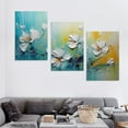 thumbnail image 4 of Nawypu  Large Wall Art Canvas, Abstract White Yellow Flowers Abstract Art Paintings for Bathroom Fantasy Colorful Modern Artwork Decor for Living Room Bedroom Kitchen -12''x16''X3 Panels, 4 of 4
