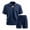 Navy#15053BB, variant on Hearthz Men's 2 Piece Short Sets Jacquard Texture Polo Shirt and Shorts Set Athletic Casual Athletic Tracksuit for Summer Black M