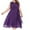 Purple, variant on Fesfesfes Casual Round Neck Dress Sleeveless Round Neck Women Solid Women Gowns Chiffon Dress Mid-Calf Dresses Plus Size $10