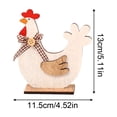 thumbnail image 3 of Wooden Chicken Figurine Farmhouse Rustic Style Standing Ornament Decorative Tabletop Accent Art Sculpture, 3 of 7