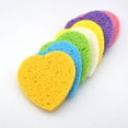 thumbnail image 3 of Esponja desechable comprimida para lavado de cara de algodón y pulpa de madera Esponja limpiadora de cara con forma de corazón redonda y tónica, 3 of 6