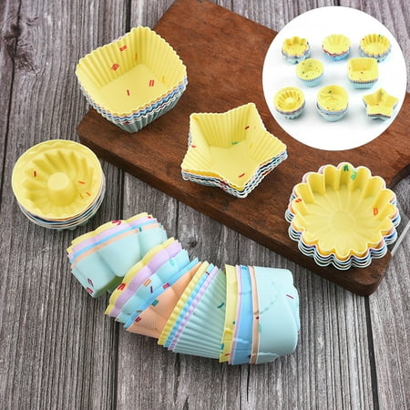 

Hadanceo 5Pcs Baking Mold Non-sticky Easy Demoulding Stackable Egg Tart Donut Muffin Cup for Kitchen