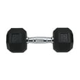 thumbnail image 2 of XPRT Fitness Rubber Coated Hex Dumbbells with Chrome and Textured Handle - 20 Lb. Single, 2 of 6