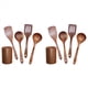 thumbnail image 1 of Vajilla de Madera, Juego de Vajilla de Cocina de Teca con Soporte, Adecuado para Utensilios de Cocina Antiadherentes, Cuchara de Pala de Madera Cocinar 10 Piezas, 1 of 7