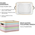 thumbnail image 3 of 1 Pack Fabric Storage Basket Mexican Serape Stripes Closet Storage Bins with Handles Foldable Baskets for Shelves Toy Organizer Home Office Decor Gifts, 3 of 7