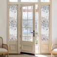 thumbnail image 2 of Blue Beige Coastal Window Privacy Film, Beach Starfish Summer Eucalyptus Retro Static Cling UV Sun Blocking Heat Control Window Tint Day and Night, Non-Adhesive One Way Privacy Cover 17.7''x78.7'', 2 of 7