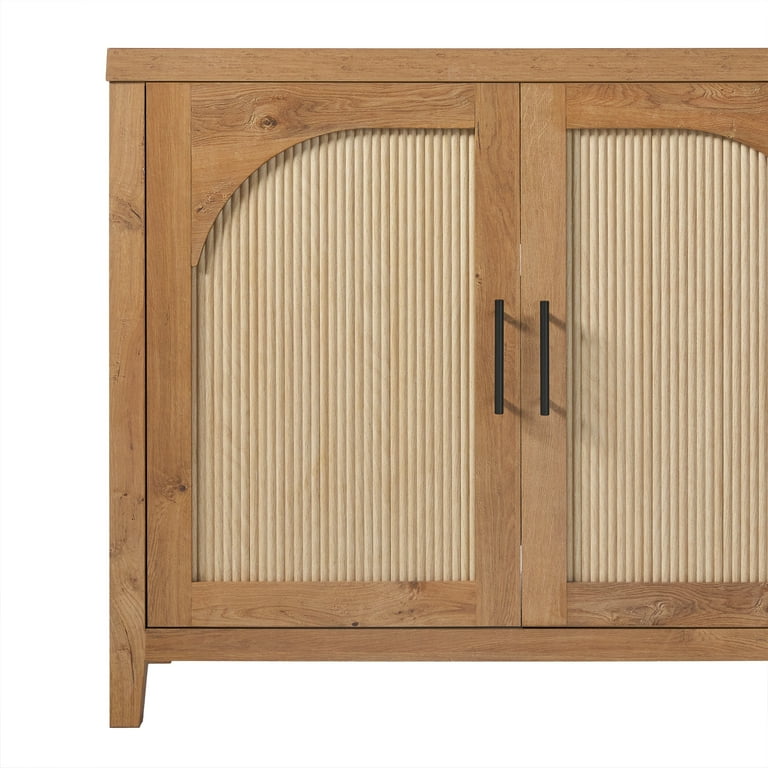 Walker Edison Modern 70" Reeded Sideboard with Arch, English Oak