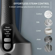 Rowenta Pure Force 2-in-1 Handheld Garment Steamer and Iron for Clothes, 1875W, 15-Second Heat Up, 7.1 Oz Water Tank, 12-Minutes of Continous Steam, Auto Shut-off, Blue DR8820U1