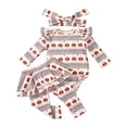 thumbnail image 4 of Gvdentm Girls Clothing Long Sleeve Top Outfits with Bowknot Cotton Blend Baby Clothes(Orange,6-9 Months), 4 of 7