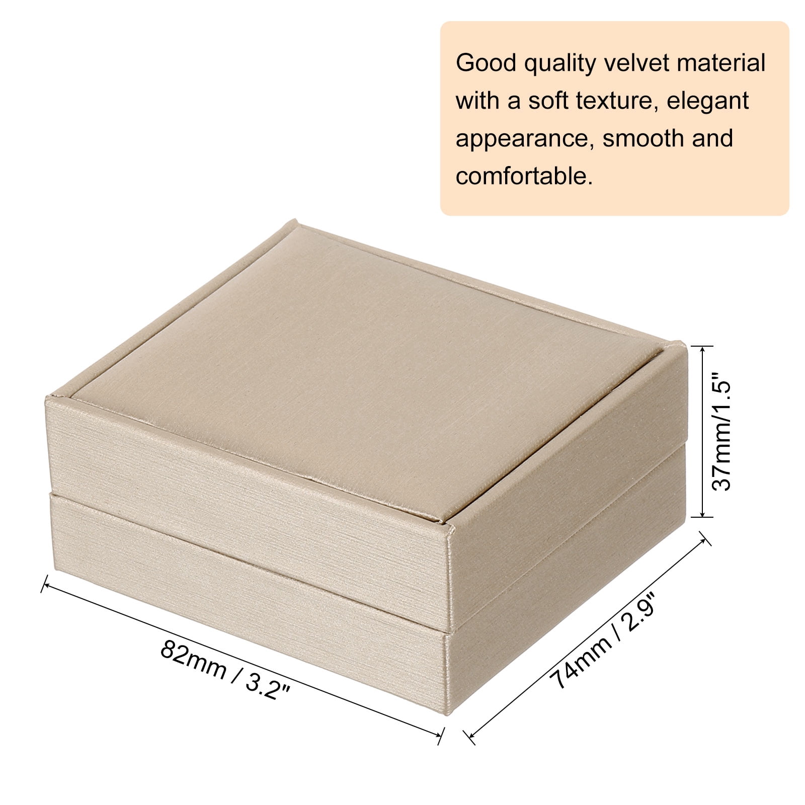 Unique Bargains Leather Jewelry Pendant Box for Vintage Storage and Gifts Gold