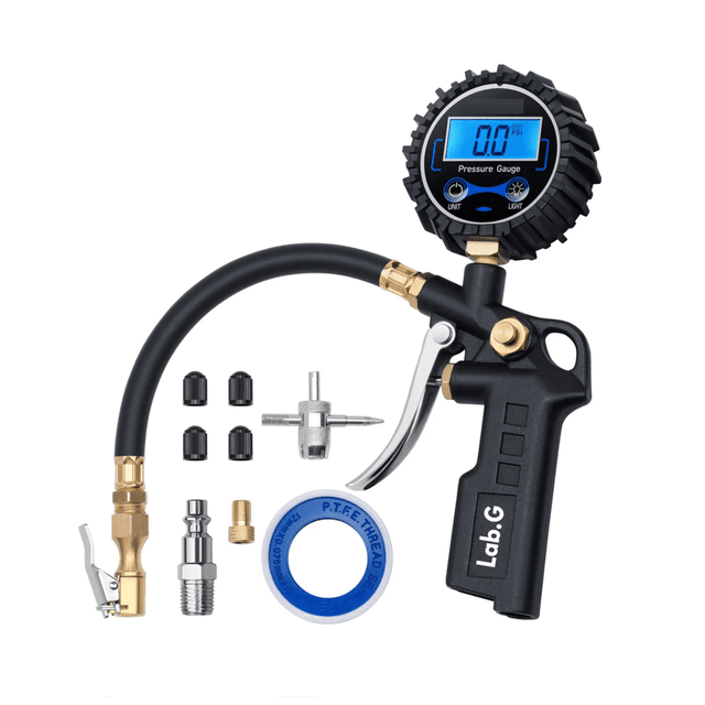 Medidor De Presión Llantas 250 Psi Neumáticos Lab.G Negro, Azul